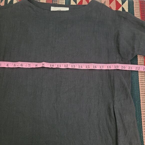 Sugar Candy Mountain Linen Nico Dress Sz M Black Minimalist Neutral Natural USA - Picture 9 of 10